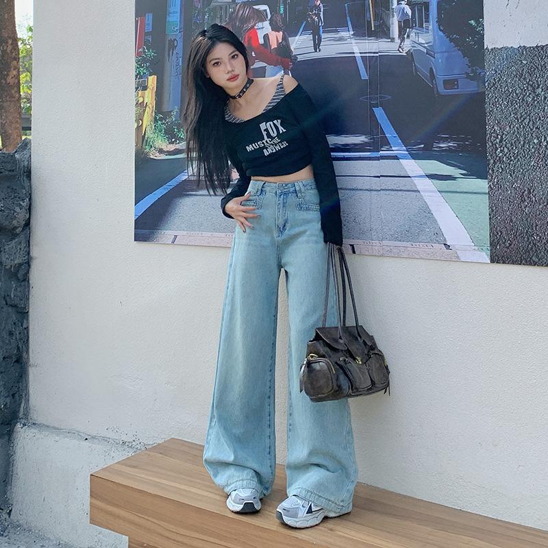 Jeans Women Spring Droop Loose Wide-leg Pants Women Spring Wide-leg Jeans Women Spring Small