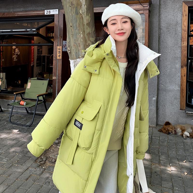 Women's mid-length down jacket new autumn and winter thick warm loose simple