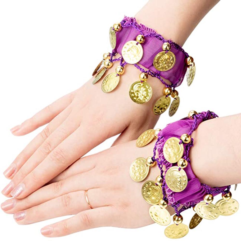 A Pair Of Bracelets Performance Costumes Props and Accessories Indian Belly Dance Bracelets Wrist Ankle Cuffs Bracelets Women