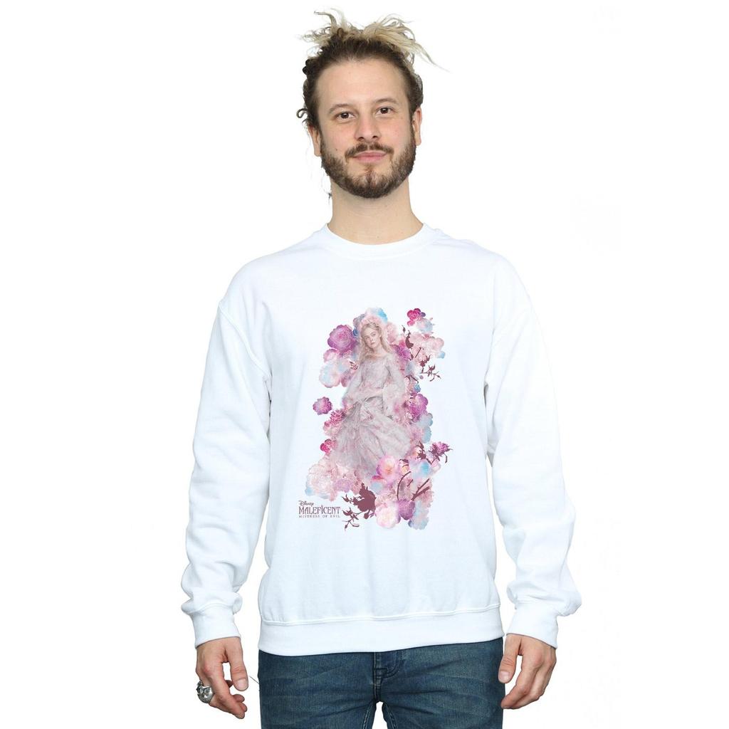 Disney Mens Maleficent Mistress Of Evil Aurora Rose Bush Sweatshirt