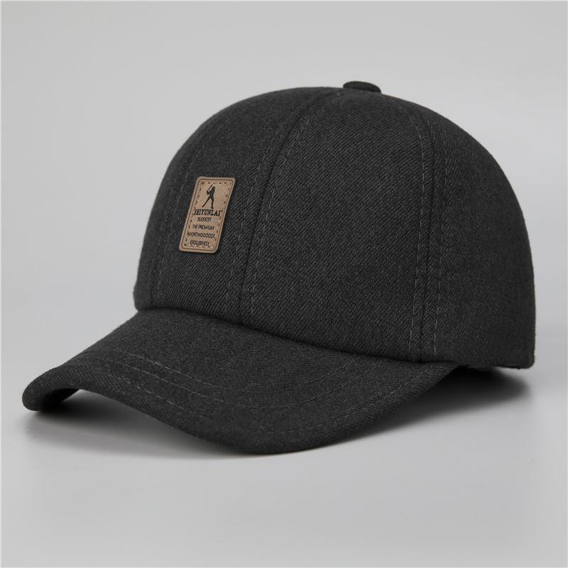 Old hat men's winter mid hat cotton warm ear protection baseball cap grandpa cap thick