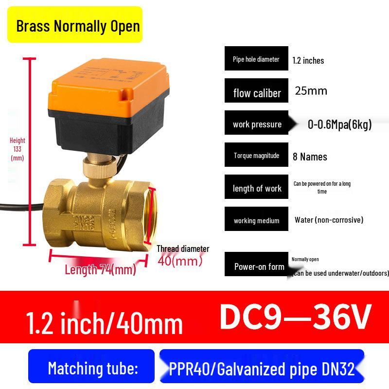 Mini Electric Ball Valve: Two-Way Threaded, Underwater & Waterproof, 220V/24V/12V