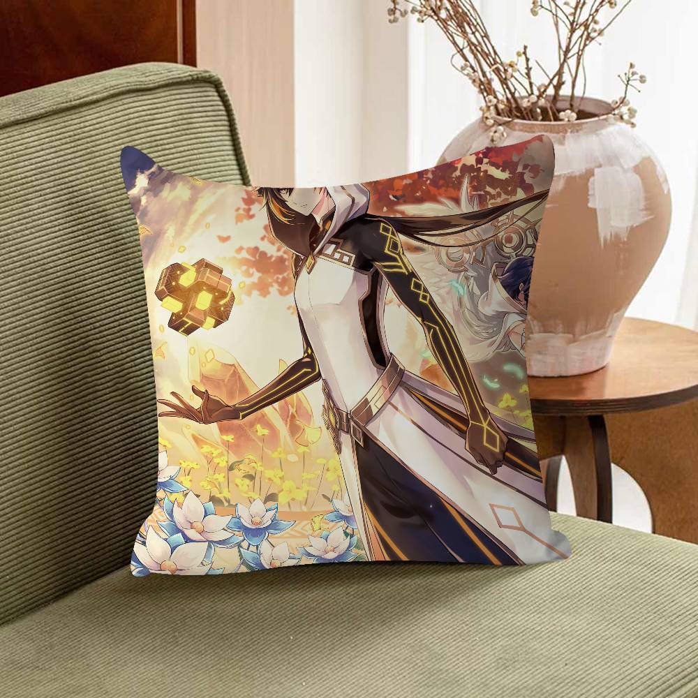 Zhongli Tecknad Kuddfodral Bil Prydnadskuddfodral För Soffa Bil Julklapp 40x40cm 45x45cm