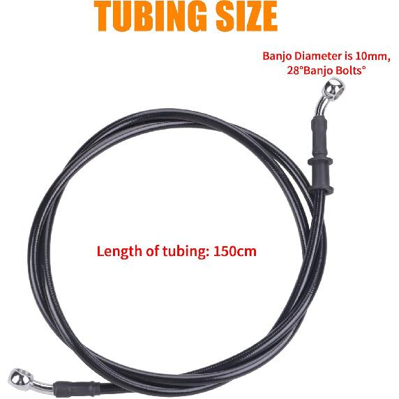 Motorrad Hydraulikbremse oder Kupplungsleitung Schlauch für Motorrad Dirt Bike ATV Moped Roller, etc. Banjo-Schraube 2 Stück(Länge 1,5 m / 4,92 Fuß)