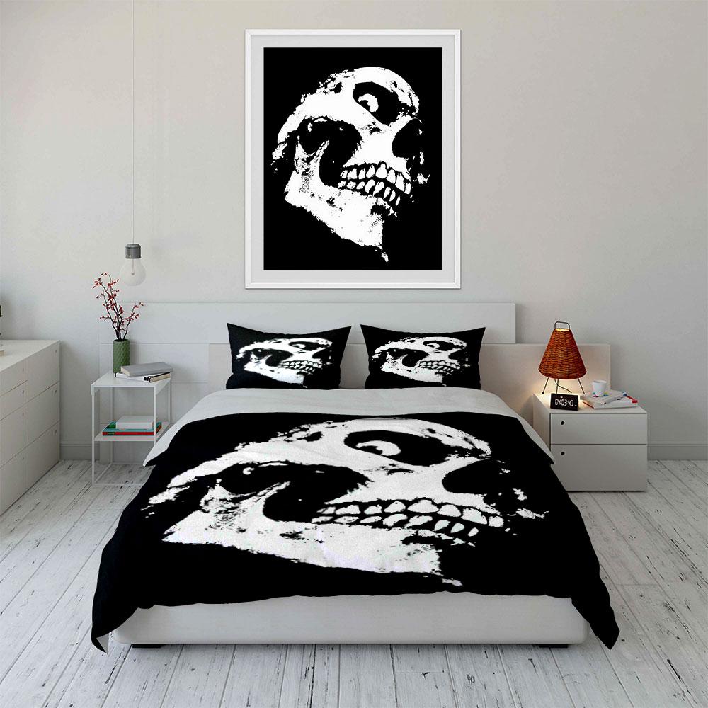 Skull Face Graphic Pattern. Bedding Sets Duvet Cover Sets Duvet Covers Pillowcases(1 * Duvet Cover 2 * Pillowcases Without Duvet Insert)