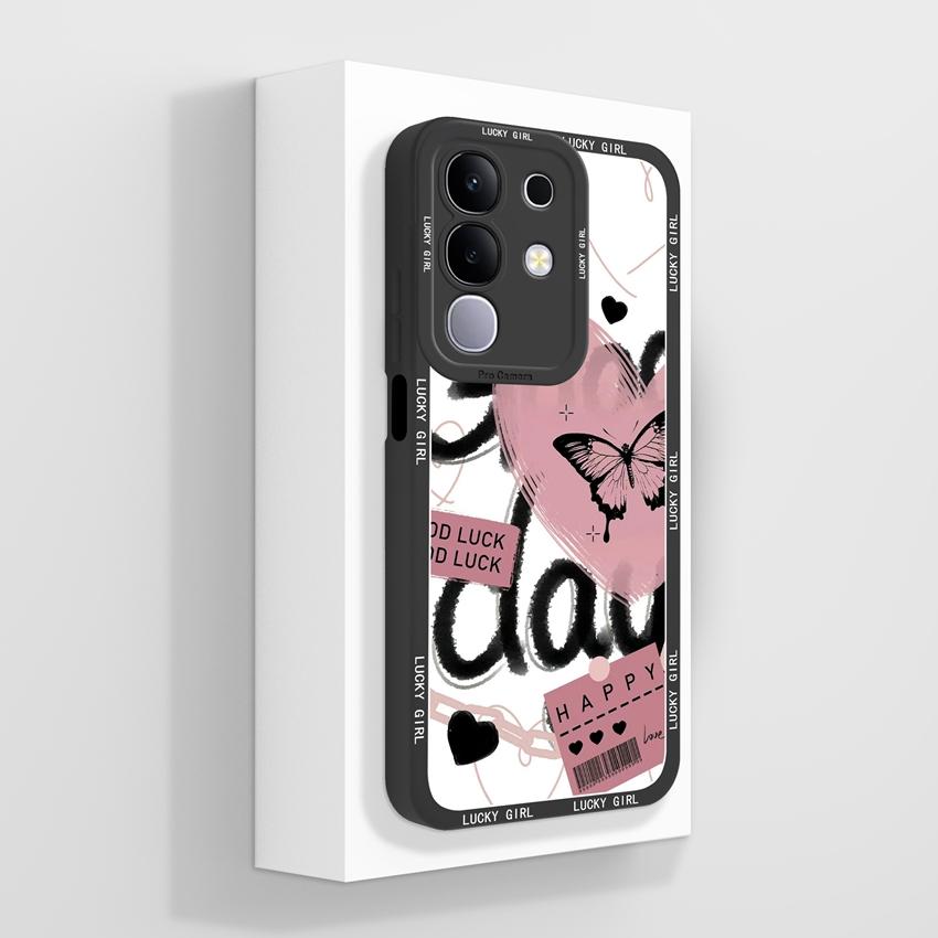 For Vivo T4x T2x T1x V27 V23 Pro V21 V21E V23 V23E V25 V25E V27E Y19E IQOO Z10X Phone Cover Cute Avocado Pattern Liquid Silicone Shell For Vivo Casing