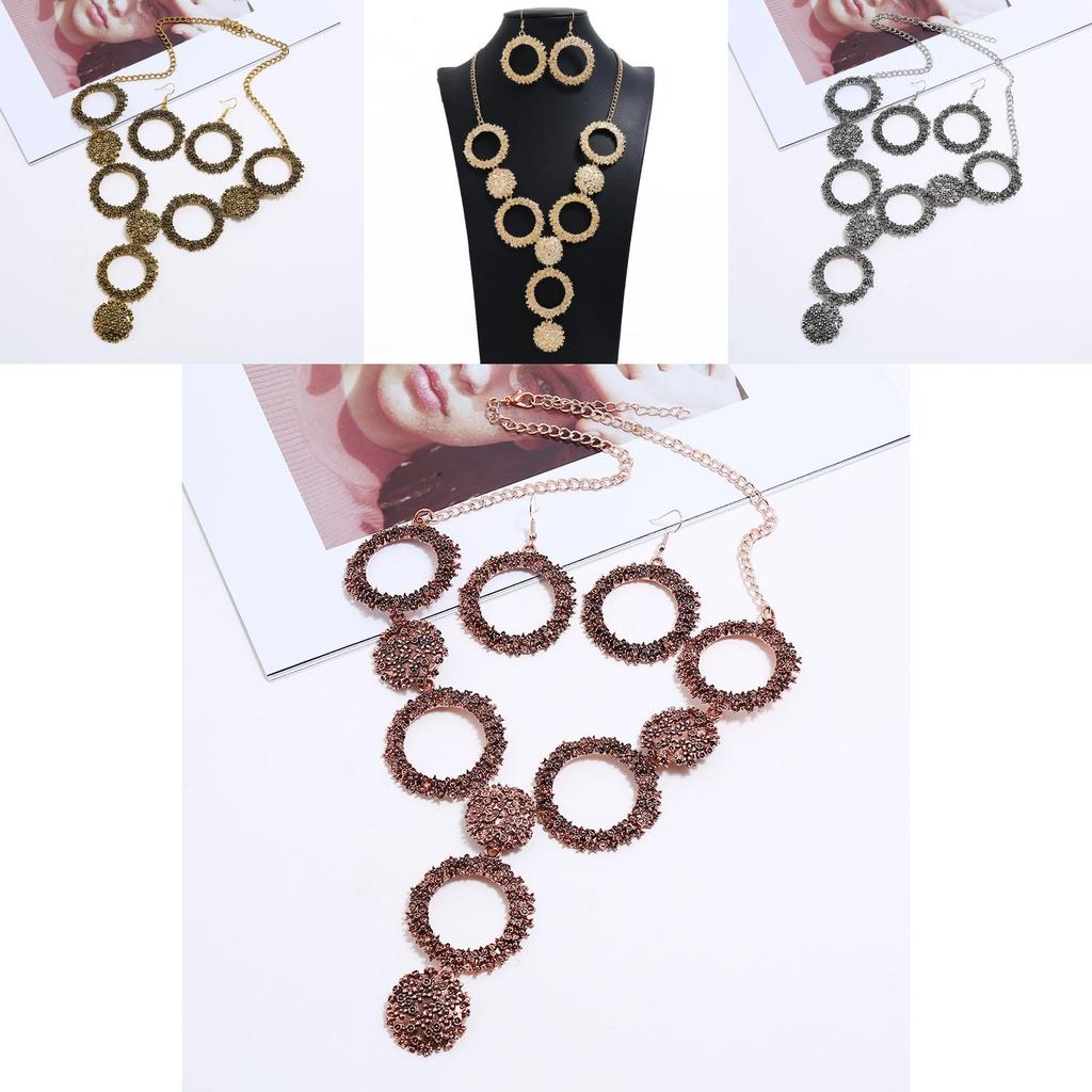 Retro Alloy Necklace Jewelry Set With Gold Plated Finish For Art Fashion Enthusiasts
