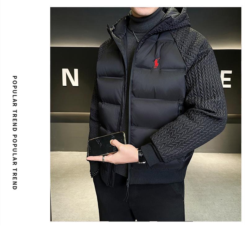Men's Winter Light Luxury Hooded Down Jacket - Versatile Business Fashion Trend Coat