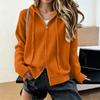 Women's Color Zip-Up Hooded Knit Cardigan Long Sleeve Sweater Jacket