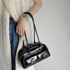 Korean Retro Large-Capacity Bowling Handbag with Small Pocket Design for Women