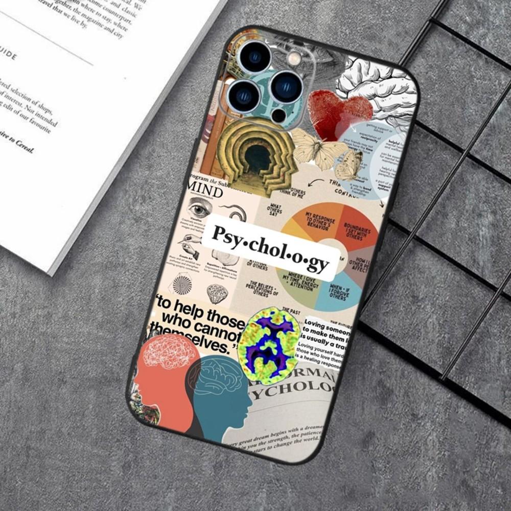 Psychologist Profession Psychology Phone Case For iPhone 16,15,14,13,12,11,XS,XR,X,8,7,Pro,Max,Plus,mini Silicone Black Cover