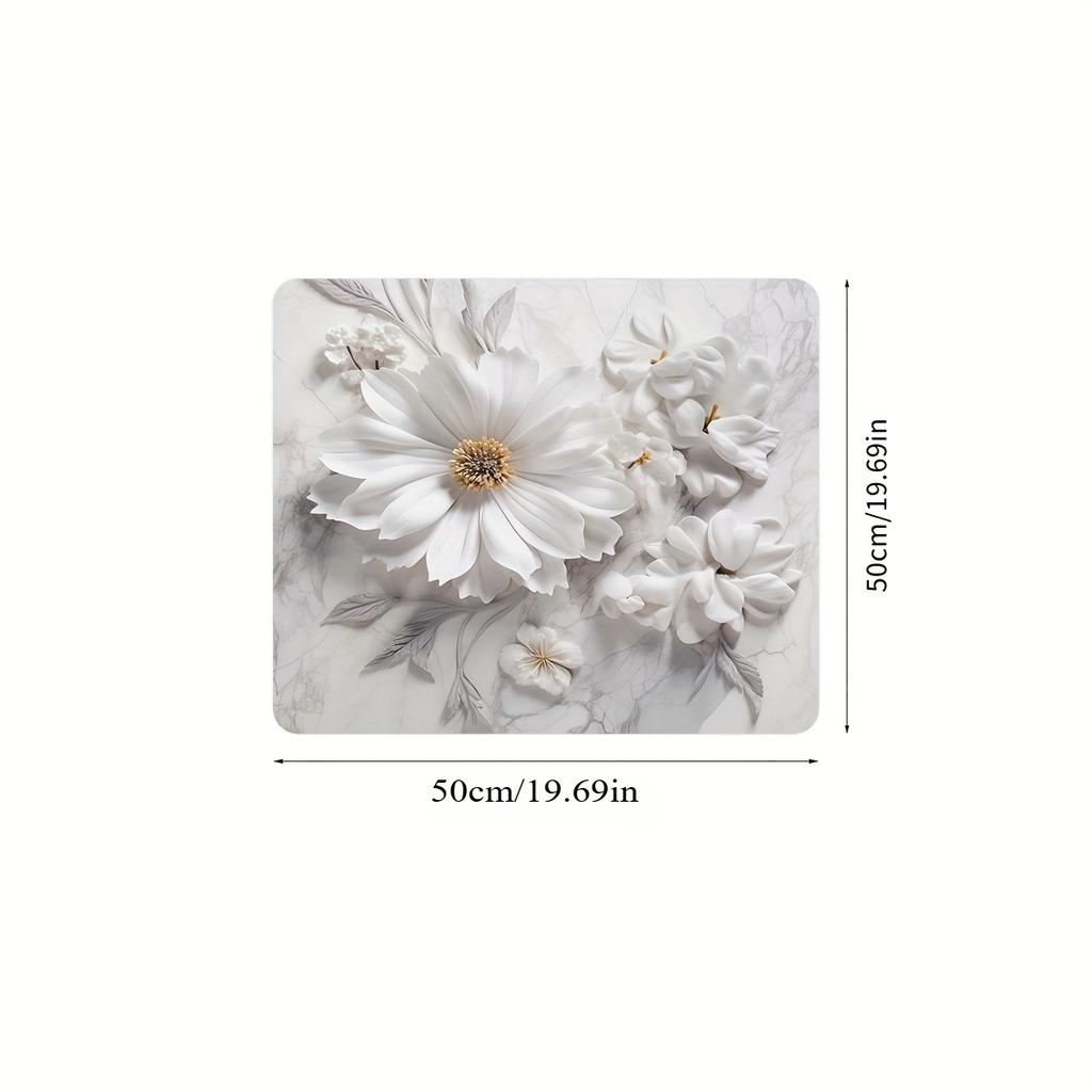 Flower Printed Washing Machine Dust Pad, Quick Drying and Absorbent Kitchen Washing Table Pad, Refrigerator Dust Cover