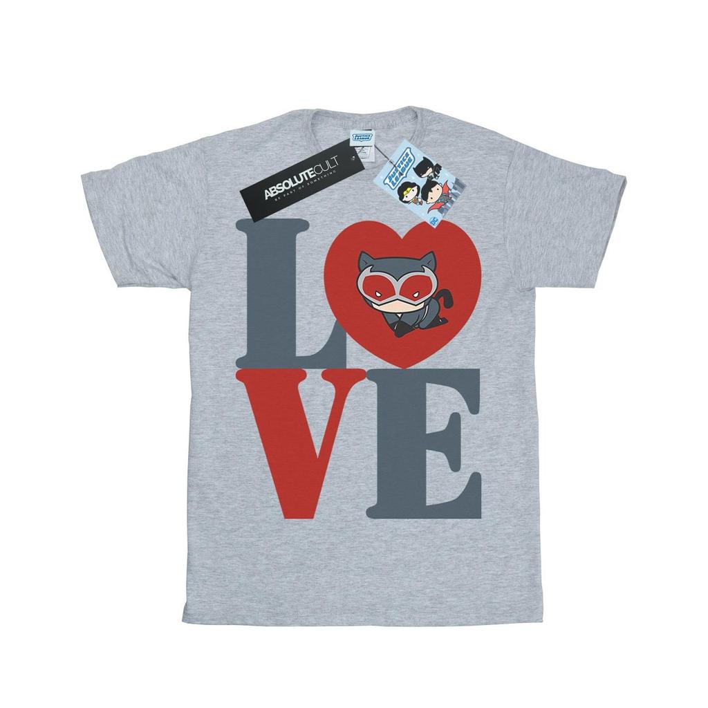 DC Comics Girls Chibi Catwoman Love Cotton T-Shirt
