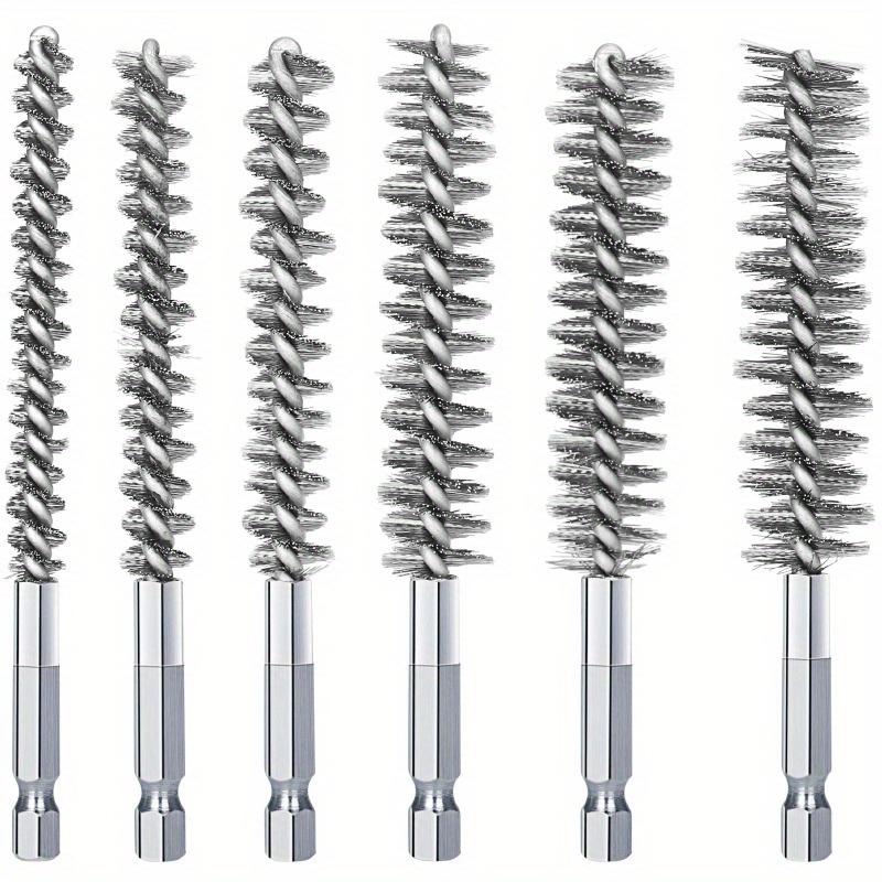 1 Set 6Pcs Stainless Steel Drilling Brush Twisted Wire Stainless Steel Cleaning Brushes for Electric Drill Rust Removal