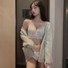 Natal Year Red Underwear Set Women's Small Breasts Gathered Up Support No Steel Rim Bra Closed Breast Adjustment Bra