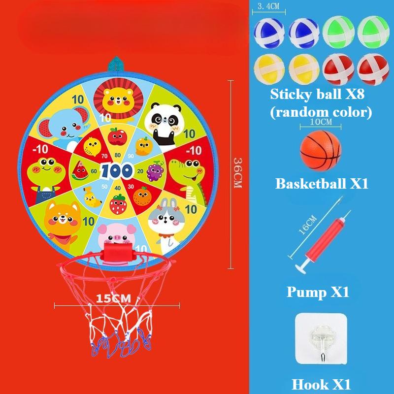 

2 In 1 Basketball Hoop & Dart Board For Kids For Kids Toddlers Sports & Outdoor Play Party Birthday Gift Toys For Boys Girls