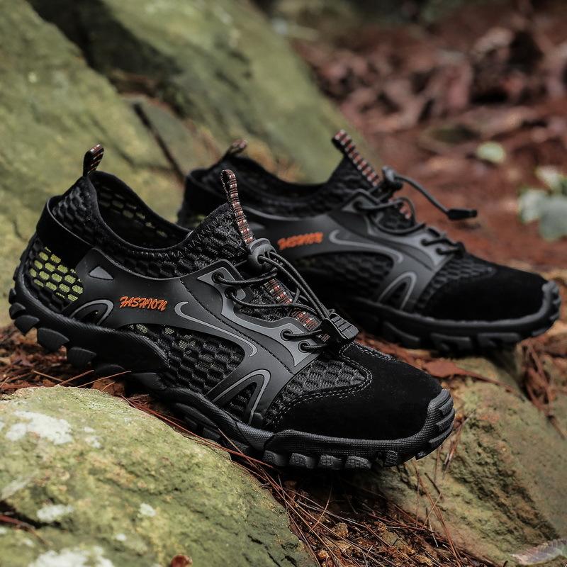 Large size 50 hiking shoes men's summer breathable outdoor sports non-slip quick-drying lightweight mesh climbing and wading shoes