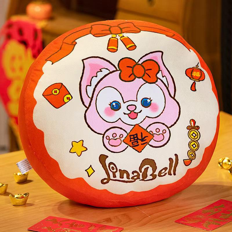 New Year's throw pillow round cushion sofa living room good luck pillow seat plush cushion backrest