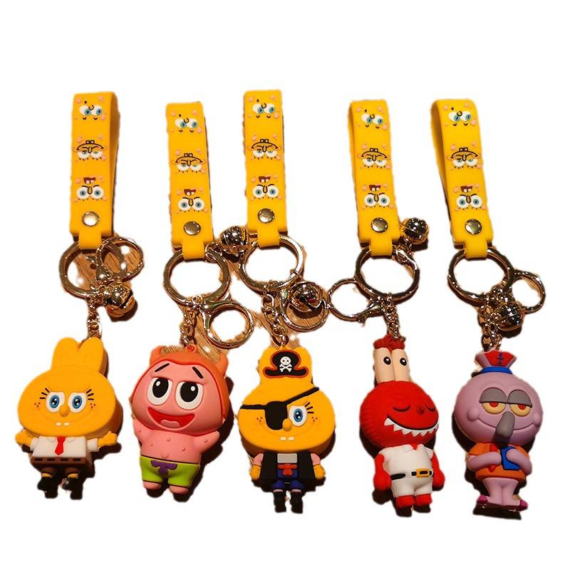 Cartoon Pirate SpongeBob & Patrick Keychain Set - Cute Couple Christmas Gift
