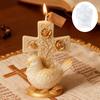 Religious-themed cross and dove candle mold, exquisitely detailed sacred object, handmade DIY faith candle, decoration for relig