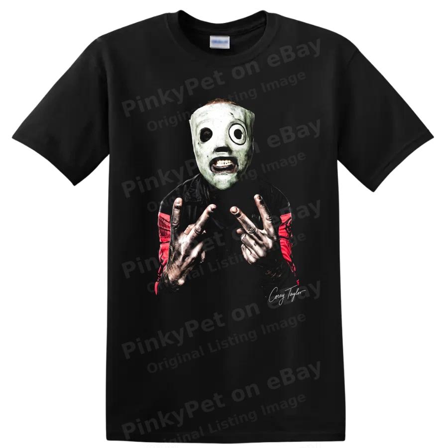 Corey Taylor Heavy Metal Green Mask T Shirt Rock Vocalist Horror Tee