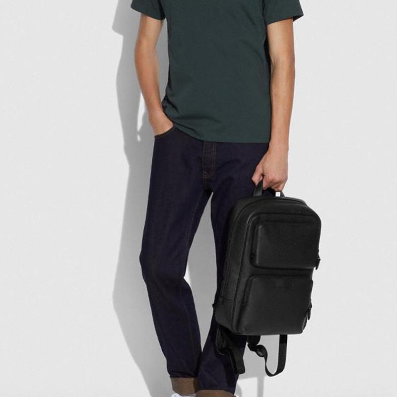 New COACH Gotham Canvas With Leather Travel Bag Backpack Large Size Men's Black Copper C5323-JIBLK