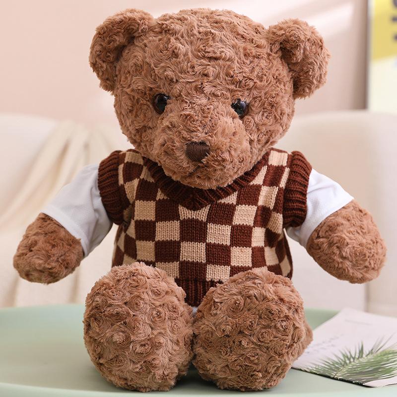 Lovely Giant 90cm Teddy Bear Plush Toys with Clothes Dress Couple Teddy Bear Doll for Lover Girls Elegant Birthday Present