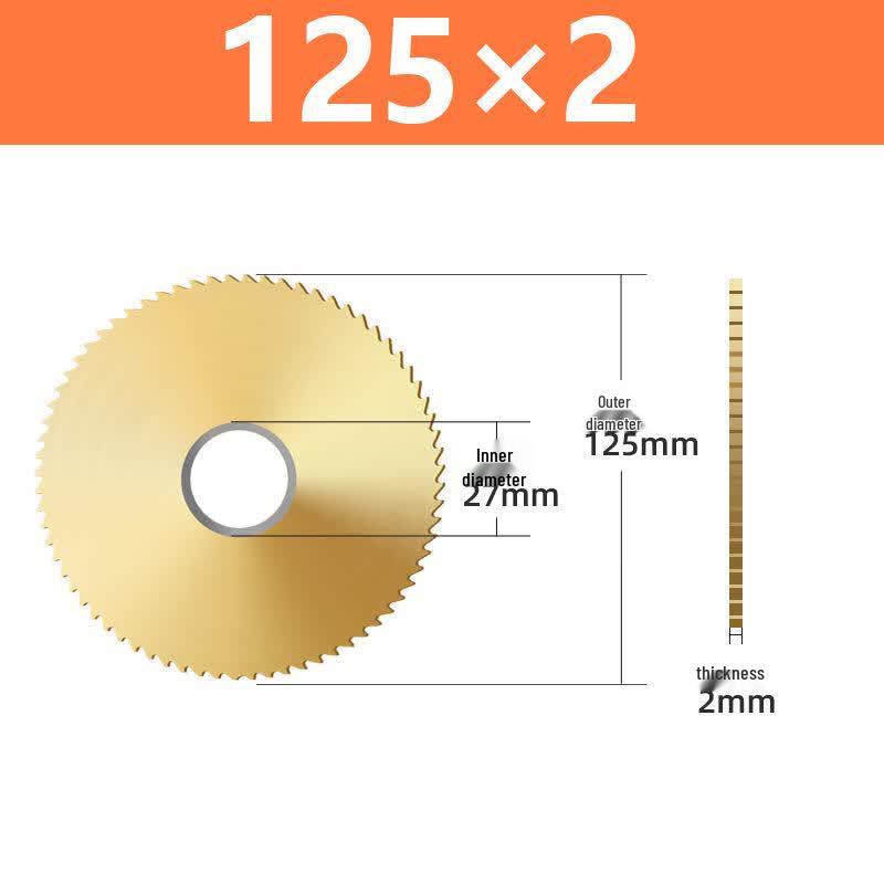 

Jun Ding Ying 125x27x2mm Cobalt-Titanium HSS Milling Saw Blade