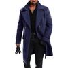 Autumn and Winter Woolen Coat Men's Double-breasted Thickened Trench Coat Men's Medium and Long Coat
