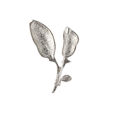 Elegante Broschen Magnolie mit Strass Emaille Anstecknadeln High-End Broschenschmuck Kostüm Damen Accessoires für den Valentinstag