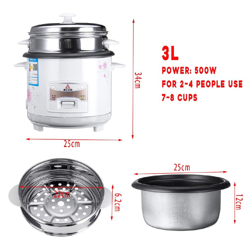 Automatic Electric Non-Stick Rice Cooker Food Steamer Cooking Warmer1.5/2/3L 50Hz Mechanical Switch Button 220V