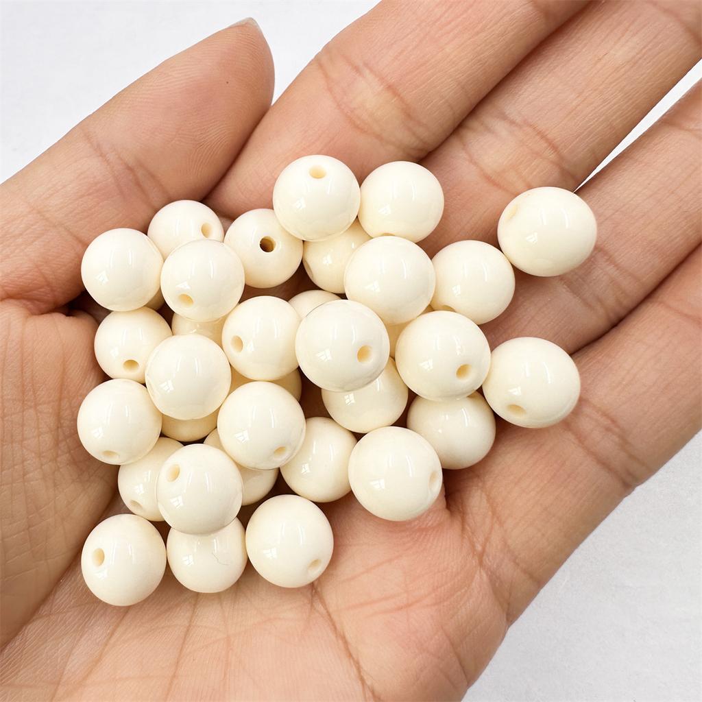 Home Party Supplies for Jewelry Making Round Loose Beads DIY Solid Color 50PC Multicolor 10mm Opaque