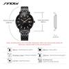 SINOBI Brand Business Men's Quartz Watches 38mm Dial Plate Stainless Steel Strap Calendar Date High Quality Men Wristwatch