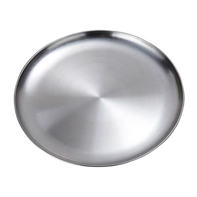 New Stainless Steel Flat Dish Plate Insulated Thick Buffet Platter for Bbq Dish Plates  Kitchen Accessories Pasta Plate