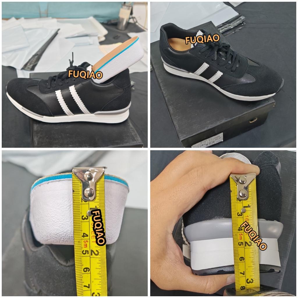 Suede Leather Men Height Increasing Shoes Elevator Sneakers 6cm White Black Shoes Taller Men Leisure Shoes Lift Sports Luxury