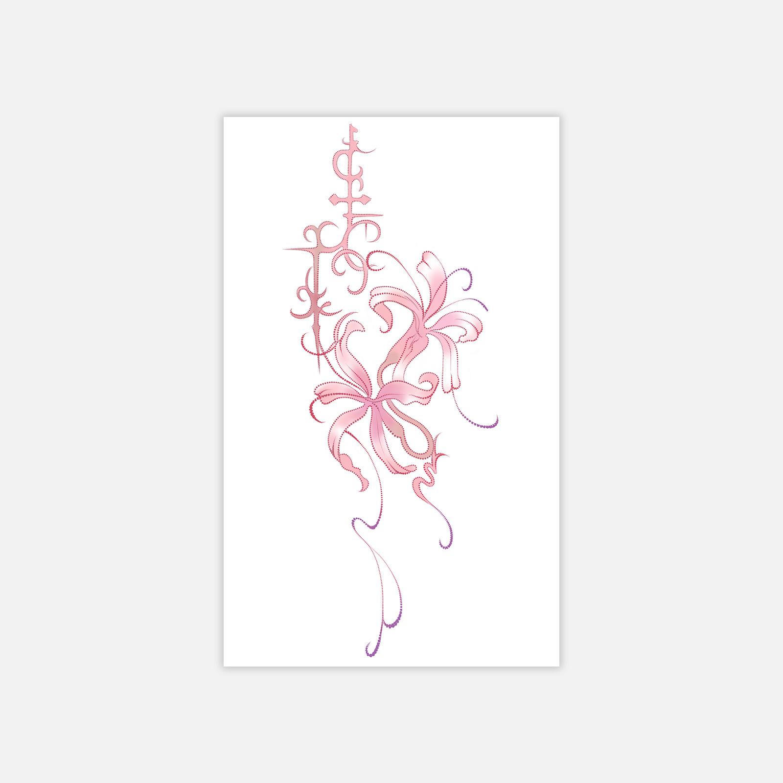 Beautiful Small Fresh Flower Ribbon Tattoo Sticker Personalized Sweet Tattoo Sticker 11*18