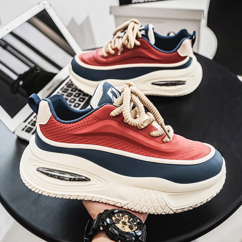 Bright Color Men Street Style Casual Shoes for Men Punk Chunky Social Men's Sneakers Large Size New Platform Vulcanized Sneakers