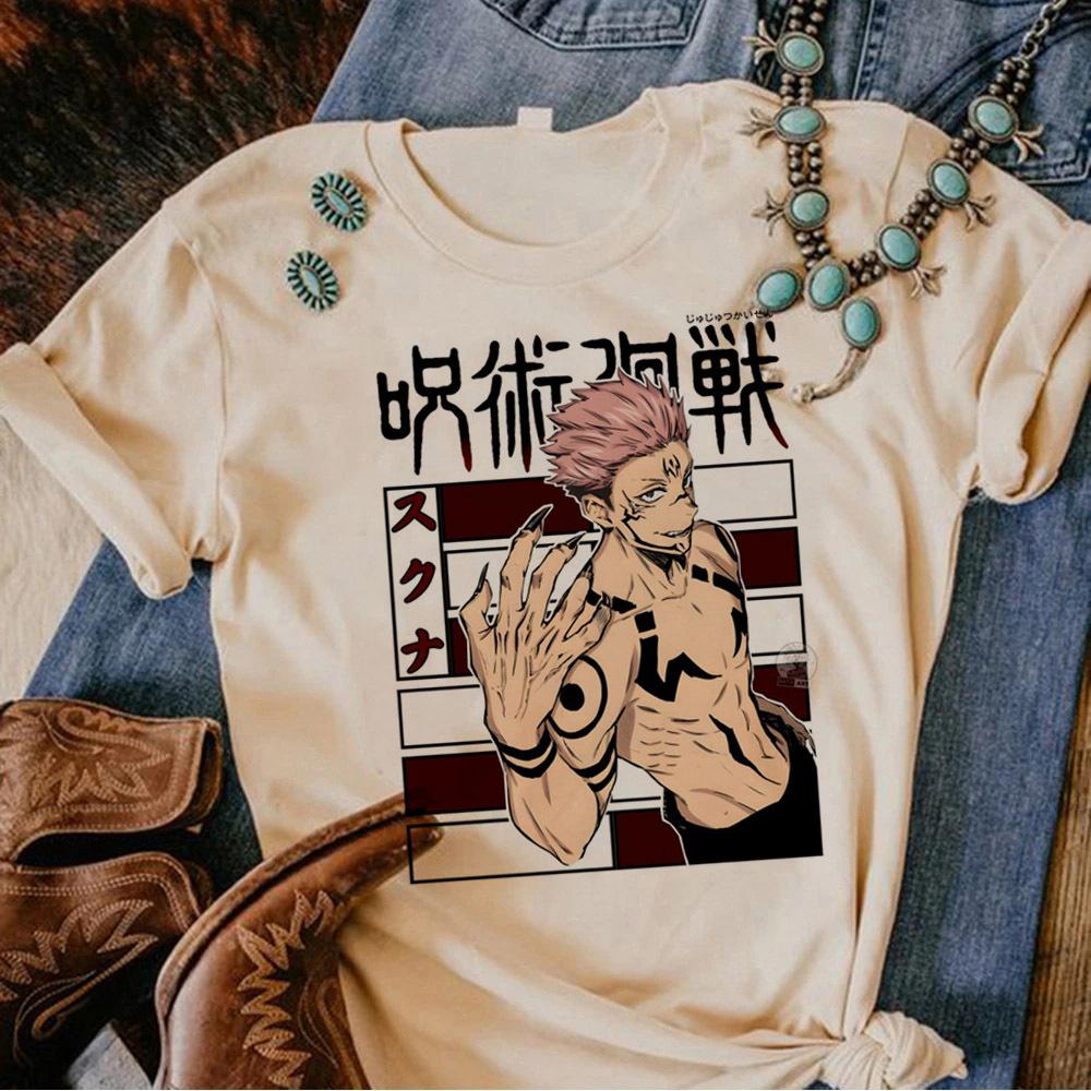 Jujutsu Kaisen shirt female korean clothes anime Grunge Gothic graphic Psychedelic Trendy korean clothes Breathable Graphic