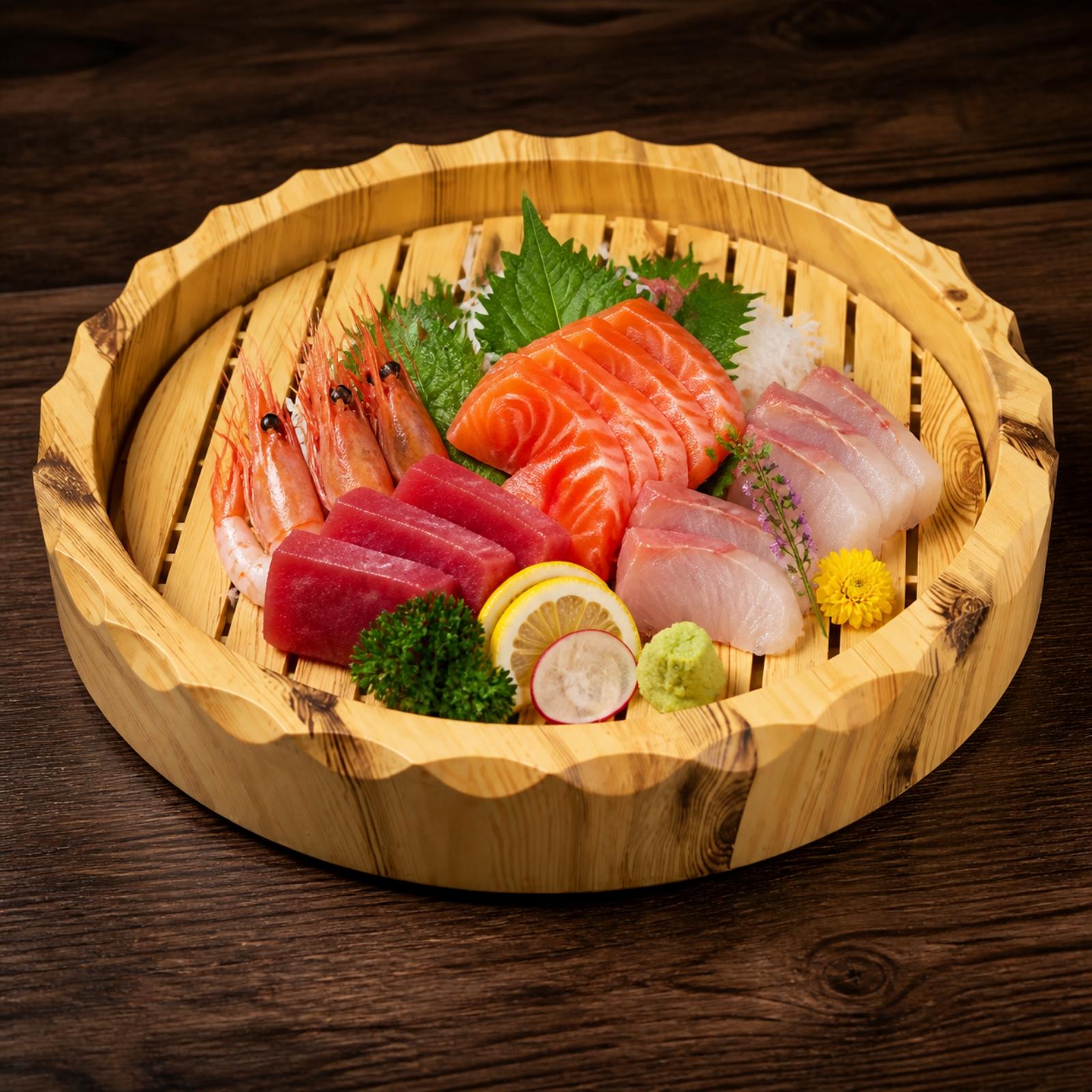 Sashimi Serving Plate Wood Look ABS