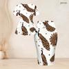 Women Plus Size 2 Piece Outfit Round Neck Short Sleeve Peacock Print Peplum Top Pencil Skirt White