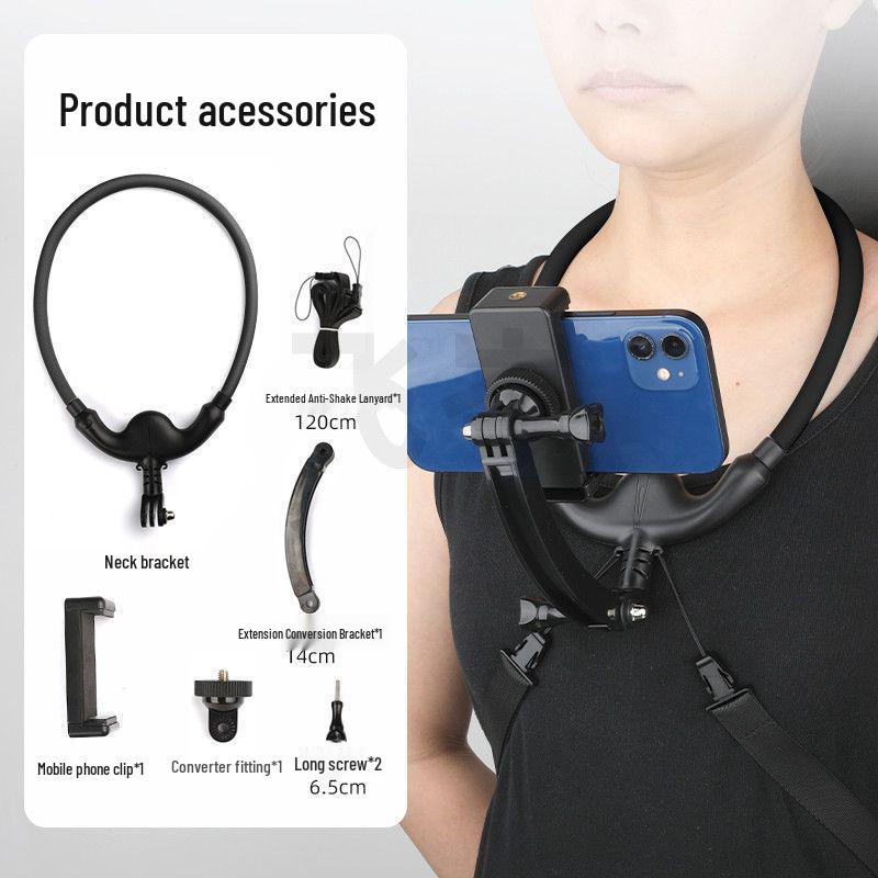 Neck and Chest-Mounted Shooting Stand for First-Person View and Fishing Photography