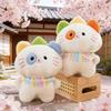 Cute Three-colored Rainbow Cat Plush Toy as a Birthday Gift with Excellent Appearance Quality, a Soothing Doll for Comfort