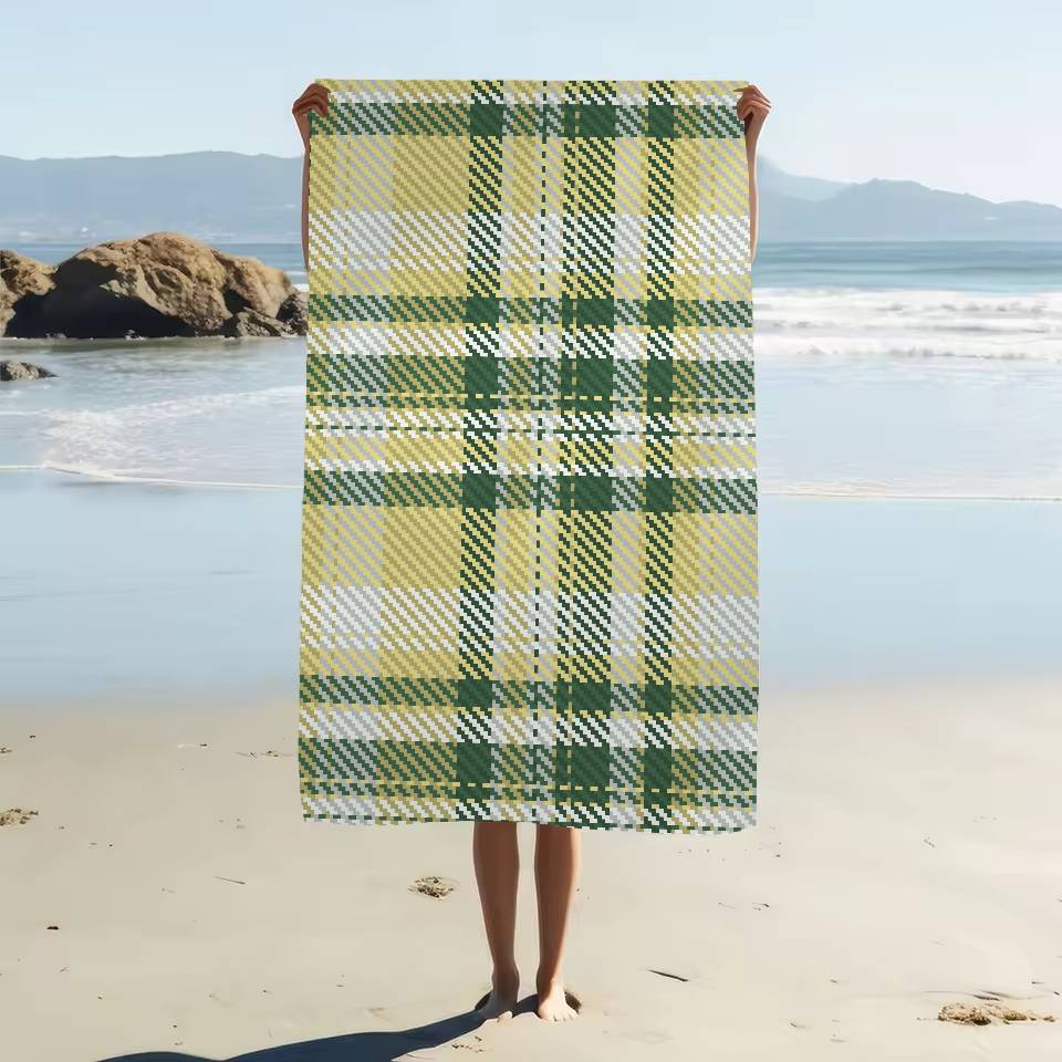 Scottish Tartan Print Beach Towel For Kids Bath Towel Pool Towel Vacation Gift Picnic Towel Party Gift