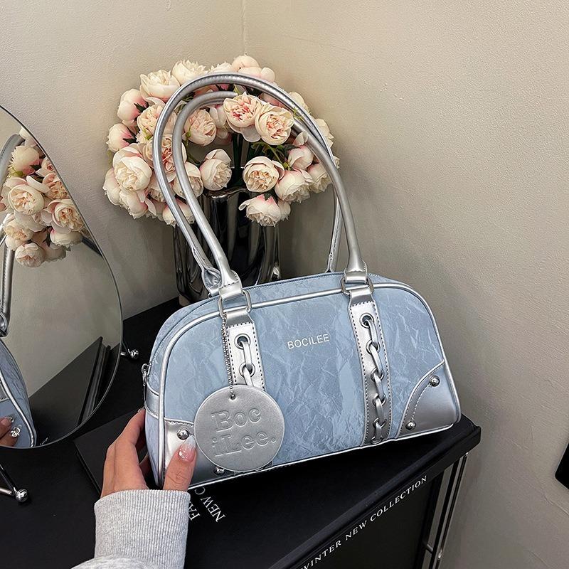 Bowling Bag for Women 2026 Casual Western Style Handbag, New Fashiable Retro Pillow Shoulder Bag