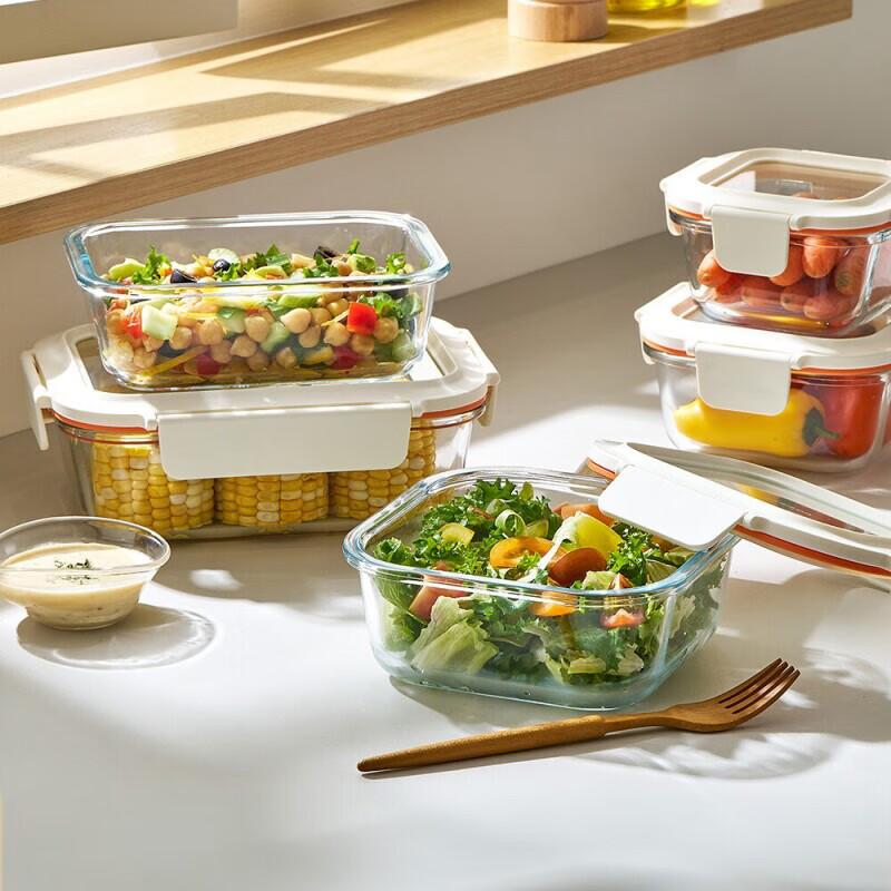 LOCK&LOCK Heat-Resistant Glass Food Container, Microwave-Safe Fruit Storage Box, Lunch Box LTG224S_750ml