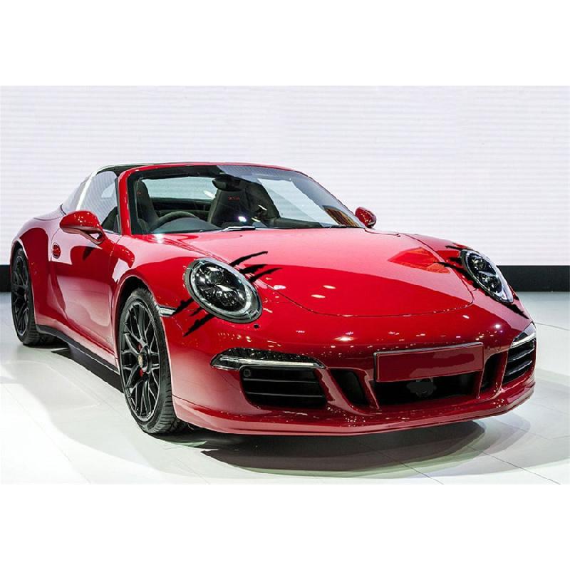 2X Black Vinyl Eye Catching Claw Marks Decal Sticker Waterproof For Car Headlamp