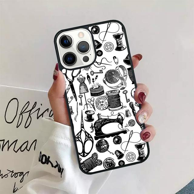 Sewing Scissors Coque Shell For iPhone 17 Air 15 16 14 13 12 Pro Max 11 Pro Max Plus Phone Case Cover