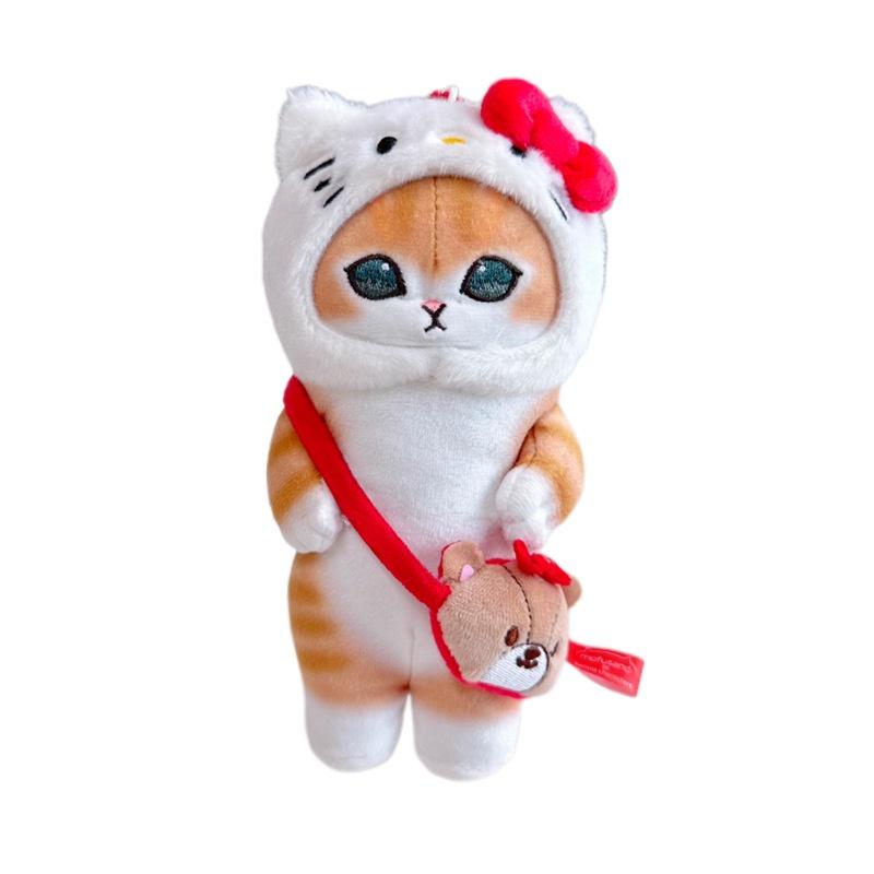 Cute Cat Costume Kurumi Ugly Fish Yu Gui Dog Pose Plush Pendant Japanese Cartoon Bag Decoration