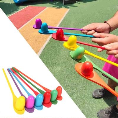 Kinderspielzeug für draußen, Eierlöffel, Balance-Sport, Holzlöffel, Ballwerfen, Sinneswahrnehmungstraining, Früherziehung, Puzzle, Partyspiel