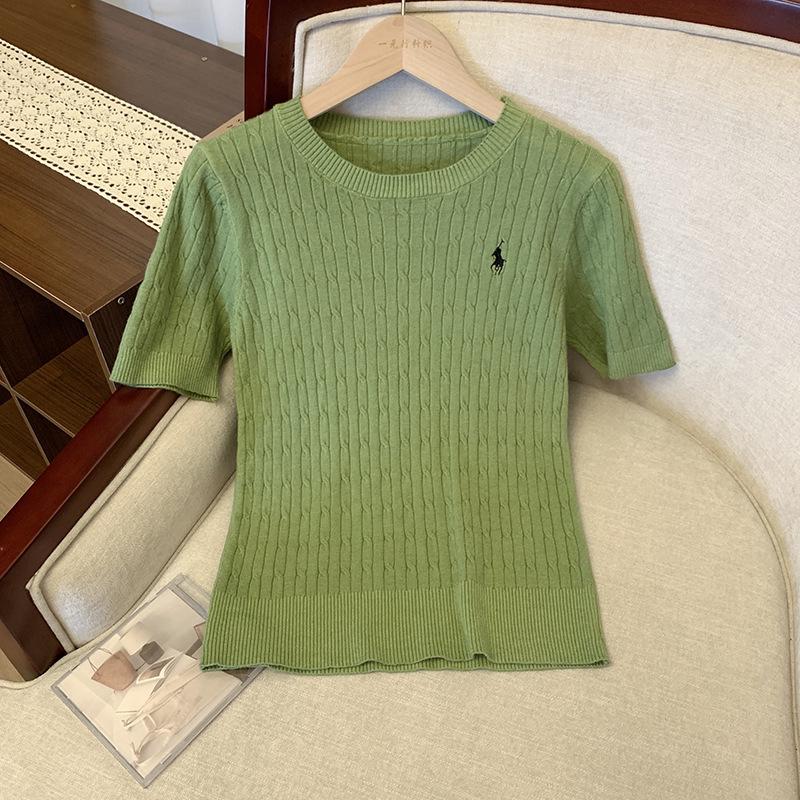 Got Now Dames Vest met Korte Mouwen in Kabelssteek - Zacht, Huidvriendelijk, Ademend Katoen voor Lente/Zomer One Size groen/avocado